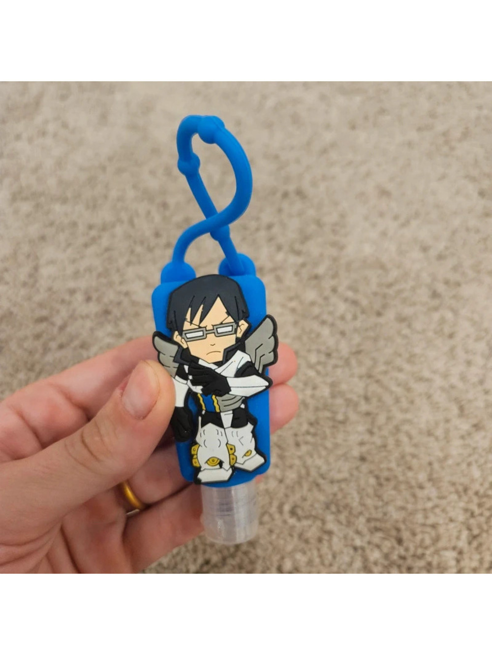 My Hero Academia Tenya Iida Ingenium Blue Hand Sanitizer Holder Keychain Anime